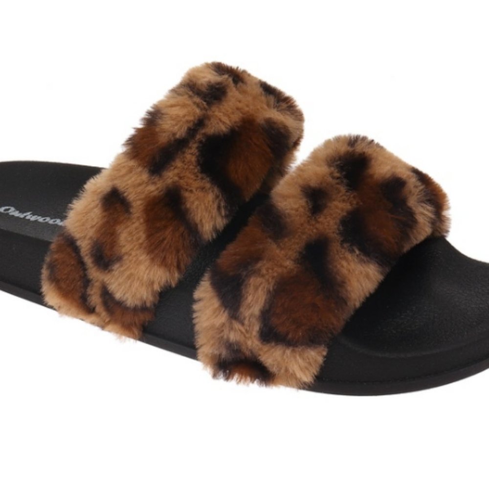 Leopard Fur Slides
